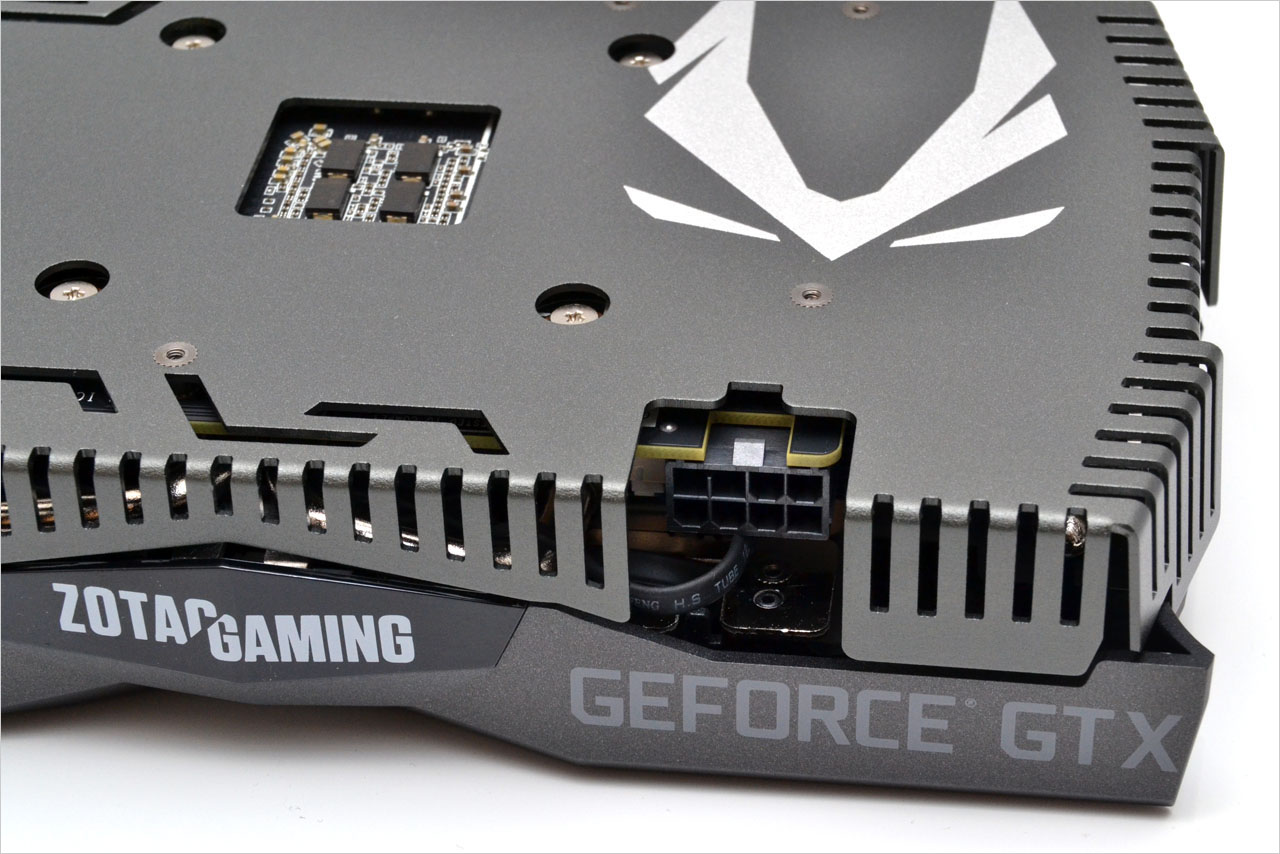 ZOTAC GeForce GTX 1660 AMP! Edition Backplate - 8-pin PCIe Power Connector